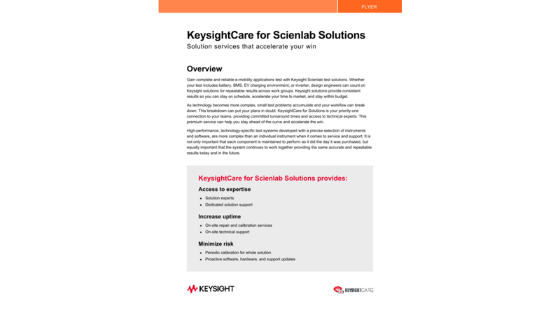 KeysightCare for Scienlab Solutions